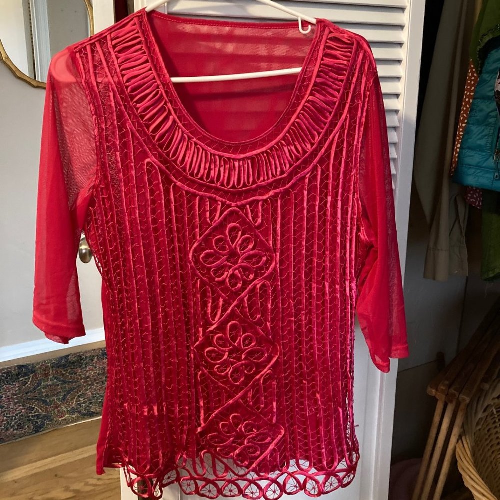 unique pink top from boutique